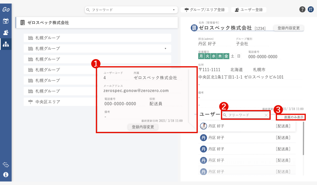 ユーザー表示項目